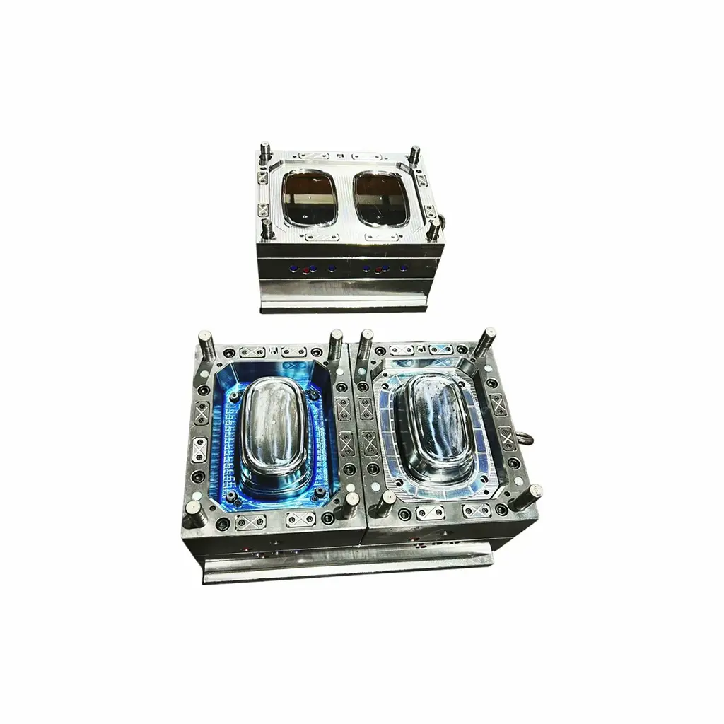 Custom 2-cavity plastic enclosure mold with optimized cooling